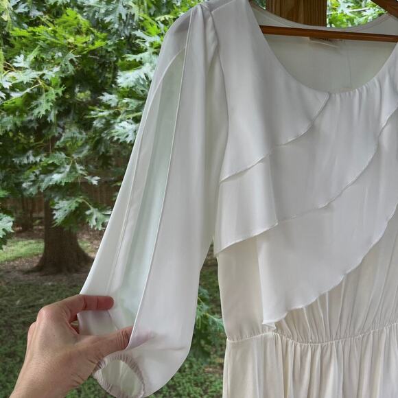 Anthropologie Deletta Alee Ruffled Blouse Ivory Size XS. NEW - Picture 6 of 11